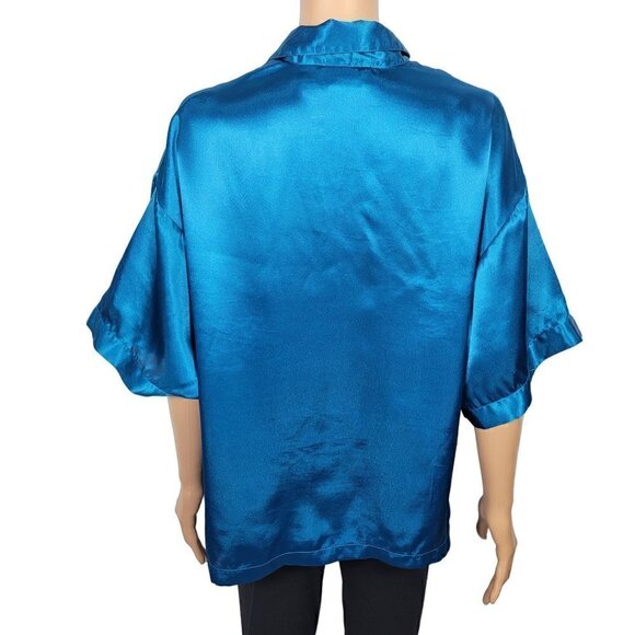 Victoria's Secret Women's Vintage Gold Label Satin/Polyester Button Up Size L - Picture 8 of 12